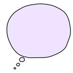 考える吹き出しのイラスト紫/Illustration of thinking about Dialog  balloon purple