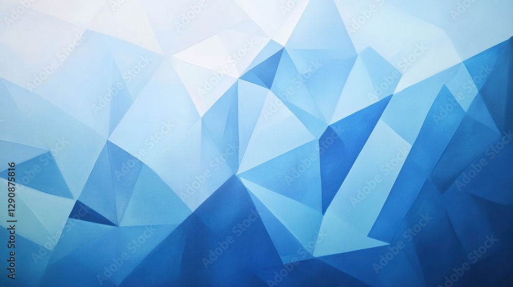 Poster geometric blue abstract background with triangular shapes, modern design elements, suitable for tech