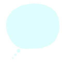 考える吹き出しのイラスト水色/Illustration of thinking about Dialog  balloon  light blue