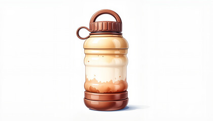 World Tourism Day colorful silicone water bottle design, vibrant clipart on white background for blogs, websites, and stationery