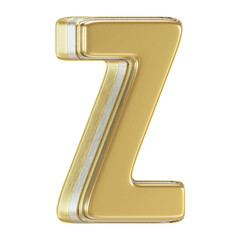 3D Golden Font Letter Z
