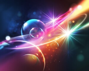 Obraz premium Vibrant Abstract Background with Colorful Lighting and Lens Flare Effects 