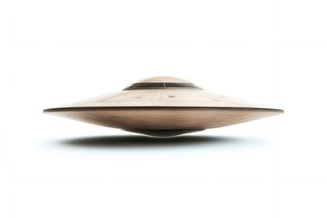 Classic Flying Saucer UFO Spaceship 3D Render Isolated on White Background Futuristic Sci Fi Design