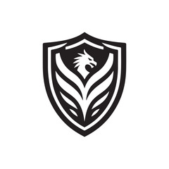 shield silhouette vector clip art logo design