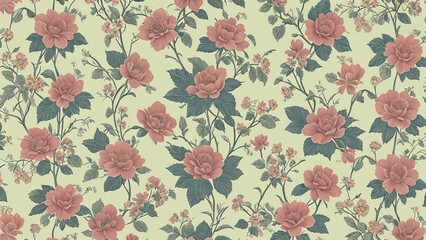 Vintage floral wallpaper texture