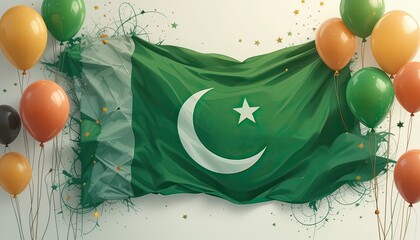 pakistan day celeration with fighter jets forming pakistan flag