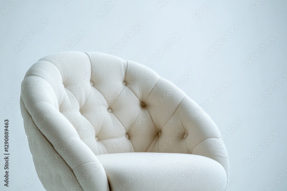 Aufkleber a simple and elegant scene with a white chair resting on a wooden table