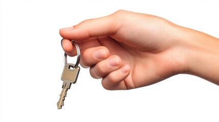 Businessman in suit holding over a key with connection concept around