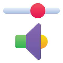 Gradient color icon, illustration for Volume, speaker, setting, adjustment.