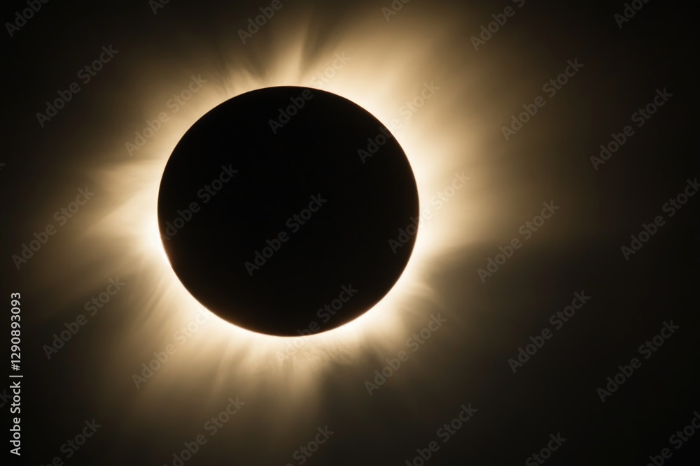 Poster partial solar eclipse against a dark background, perfect for astronomy or space-related concepts