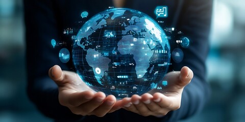 a person holding a globe