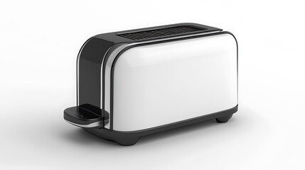 A Sleek Modern Toaster with a Pop-up Toast on a Transparent Background
