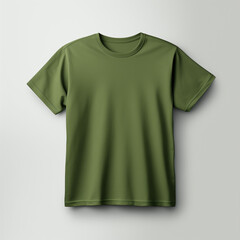 plain green shirt design mockup on grey background