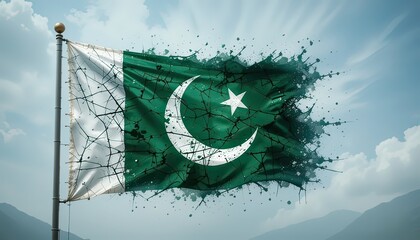 pakistan day celeration with fighter jets forming pakistan flag