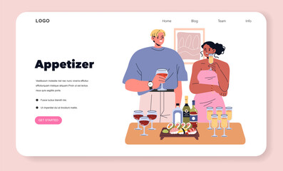 Dinner Party. Flat Vector Illustration