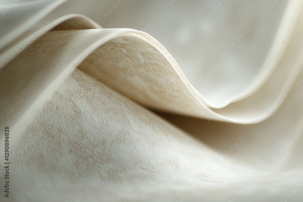 Poster a close-up view of a sheet of white fabric with wrinkles and creases