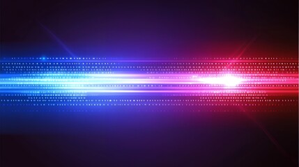 Obraz premium Abstract Binary Code Data Stream Digital Technology Background Pink Blue Light Streaks