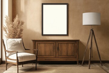 Beige Living Room Display Mockup