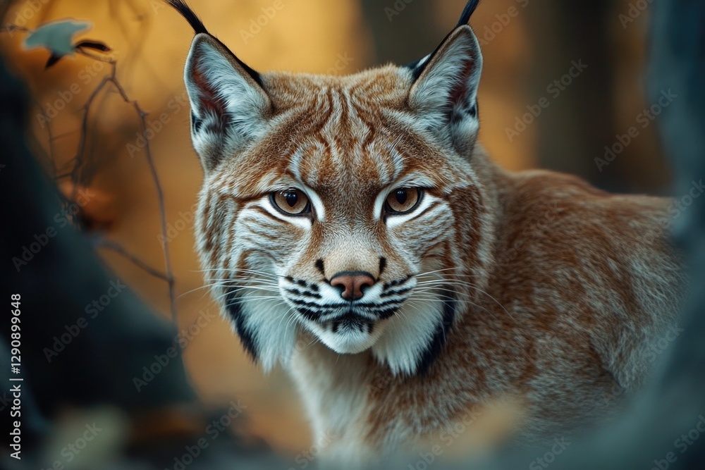 Poster close-up view of a lynx gazing directly into the camera lens
