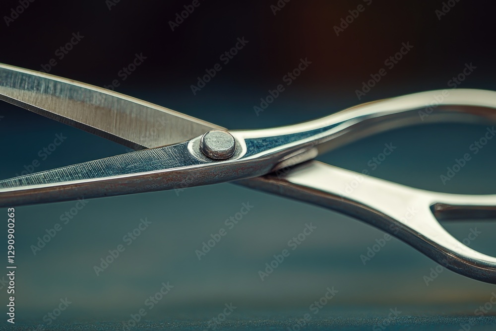 Poster A pair of scissors resting on a flat surface