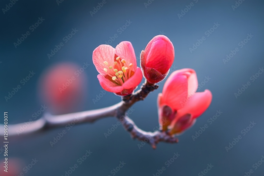 Aufkleber A close-up shot of a flower on a branch, ready for use in a variety of contexts