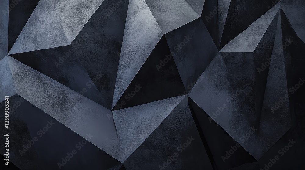Poster dark geometric background with textured triangular shapes, abstract 3d pattern design, modern wallpa