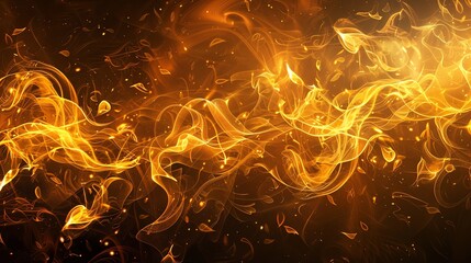 Fototapeta premium An abstract image of swirling, glowing orange light, like fire or energy.
