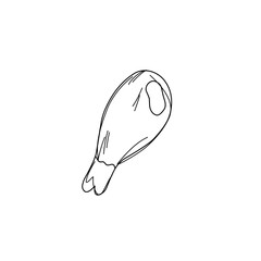 line sketch of chicken thighs