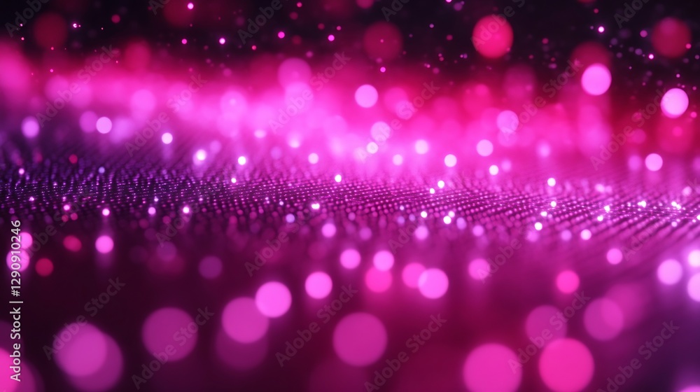 Poster abstract pink and purple bokeh lights background with sparkling dots