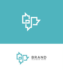 Obraz premium Abstract GP Monogram Logo Design, Brand Identity, Minimalist Style