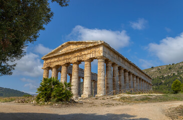 SEGESTA, ITALY, JULY 1, 2023 - The Temple or Great Temple of Segesta, in the municipal territory of...