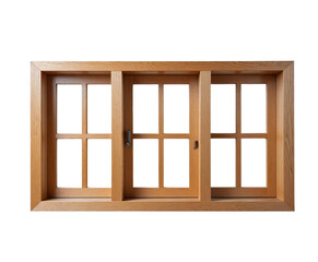 Wooden window with transparent background