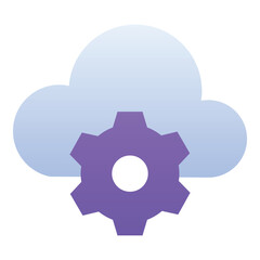 Gradient color icon, illustration for Cloud computing, seo, gear.
