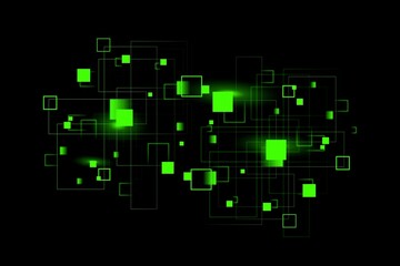Obraz premium Green tech square abstract background