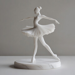 Fototapeta premium Elegant Ballerina Figurine on Marble Base