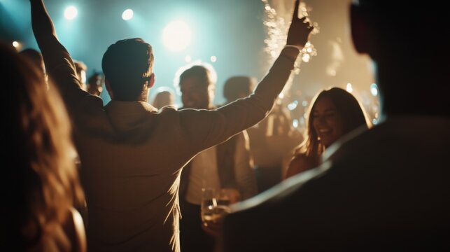 Lottery jackpot winner attending a private concert with VIP access. Featuring excitement and exclusivity