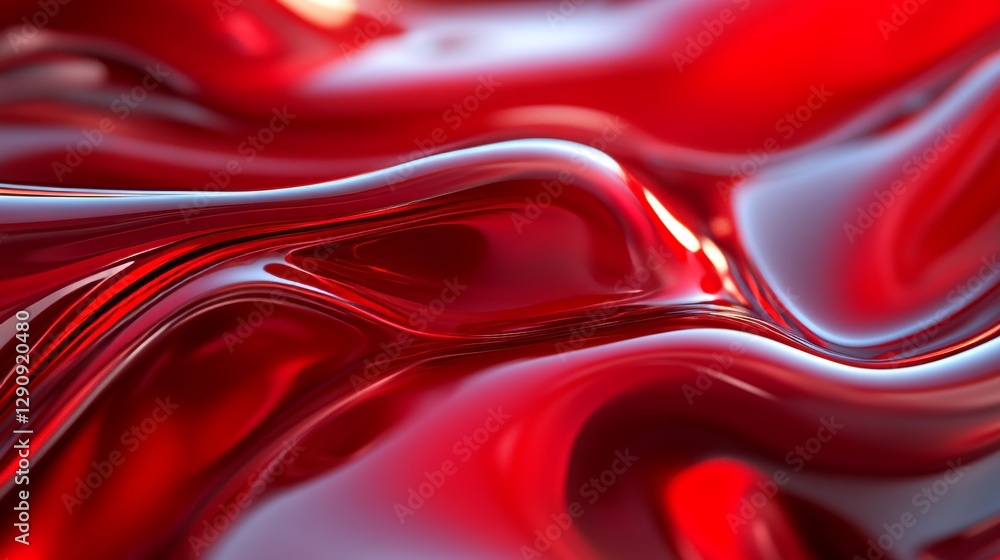Aufkleber abstract red waves a futuristic background of flowing lines for technology and design