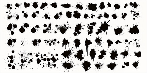 Fototapeta premium Dynamic Black Ink Splatter Vector Elements Perfect for Stylish Posters and Modern Creative Graphic Inspirations