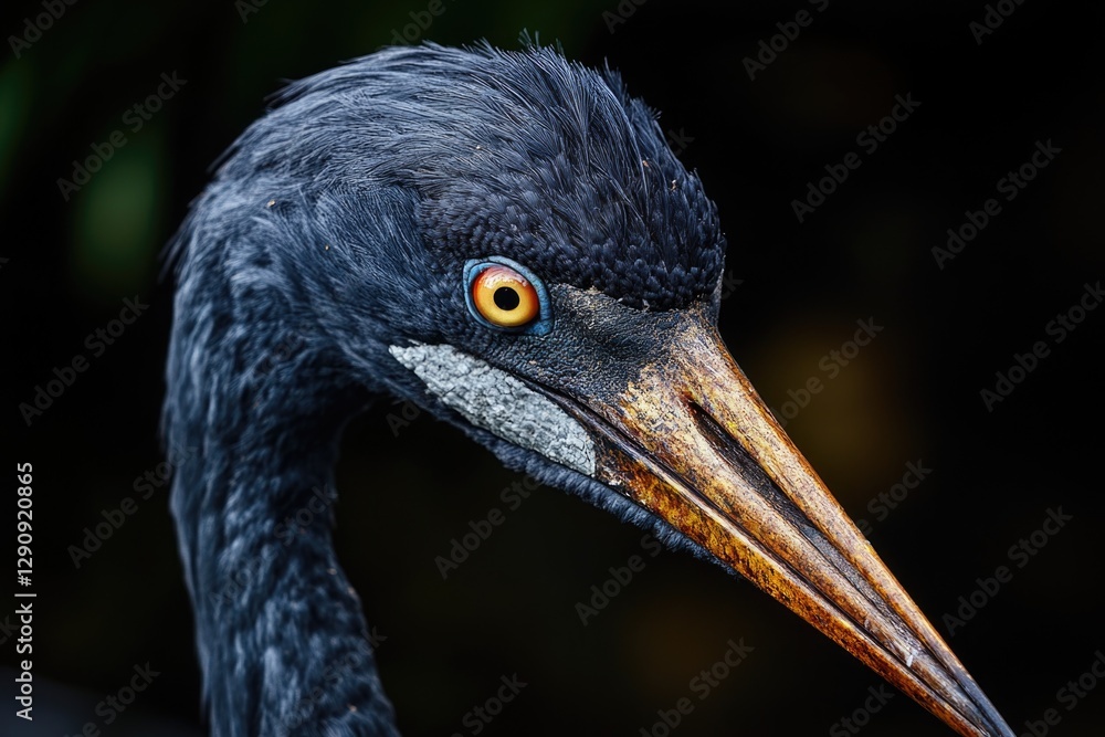 Poster a detailed view of a bird's distinctive feature, ideal for science or nature illustrations
