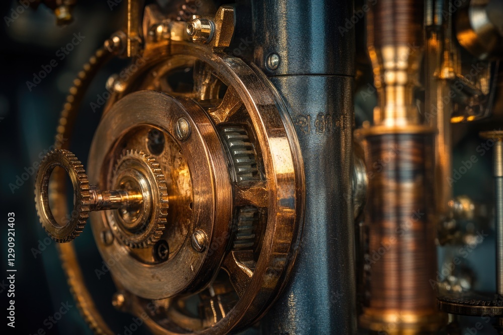 Poster A detailed view of clockwork gears and mechanisms