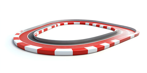 Oval Race Track, Red and White Kerbs