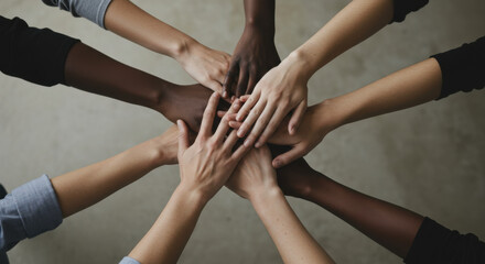 Hands clasped together group unity collaboration symbol