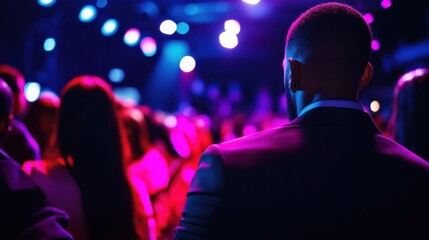 Lottery jackpot winner attending an exclusive fashion event. Featuring style and wealth