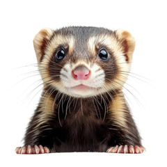 ferret portrait isolated on transparent png
