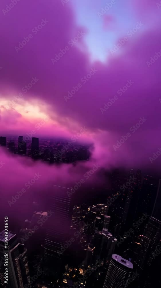 Aufkleber the sky is a deep shade of purple, with a large cloud looming in the distance. the stars are scatter
