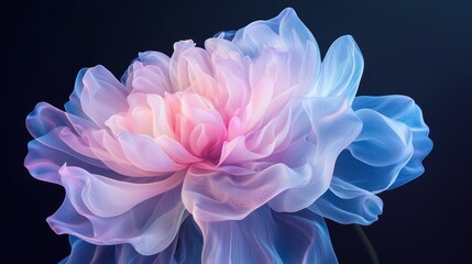 Obraz premium Abstract pink and blue flower. Elegant modern digital art. Beauty concept. Design background, wallpaper. Copy space.