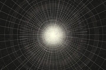 Fototapeta premium Bright light radiates from a swirling vortex of digital lines, suggesting speed and abstract energy.