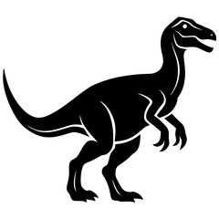 Dinosaur Silhouette Vector Icon High-Quality Design on White Background.