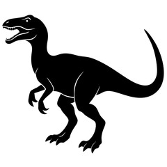 Black Dinosaur Silhouette Vector  Crisp & Clean Illustration.