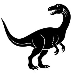 Black Dinosaur Silhouette Vector  Crisp & Clean Illustration.